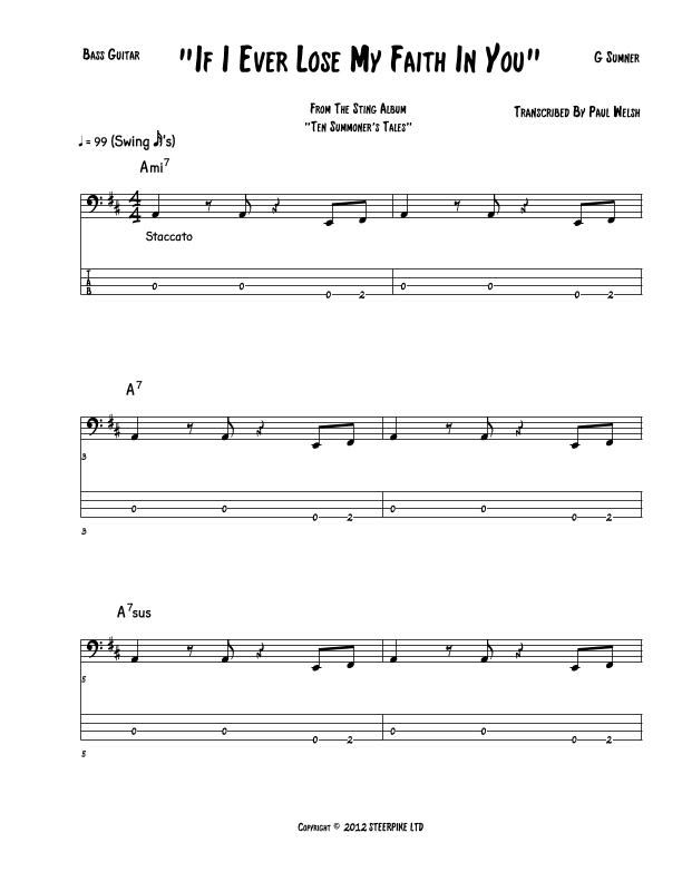 If I Ever Lose My Faith (arr. Accubass)