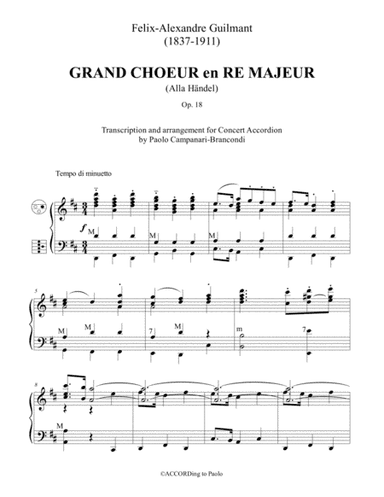 Grand Choeur en Re Majeur - Accordion Arrangement (arr. Paolo Campanari Brancondi)