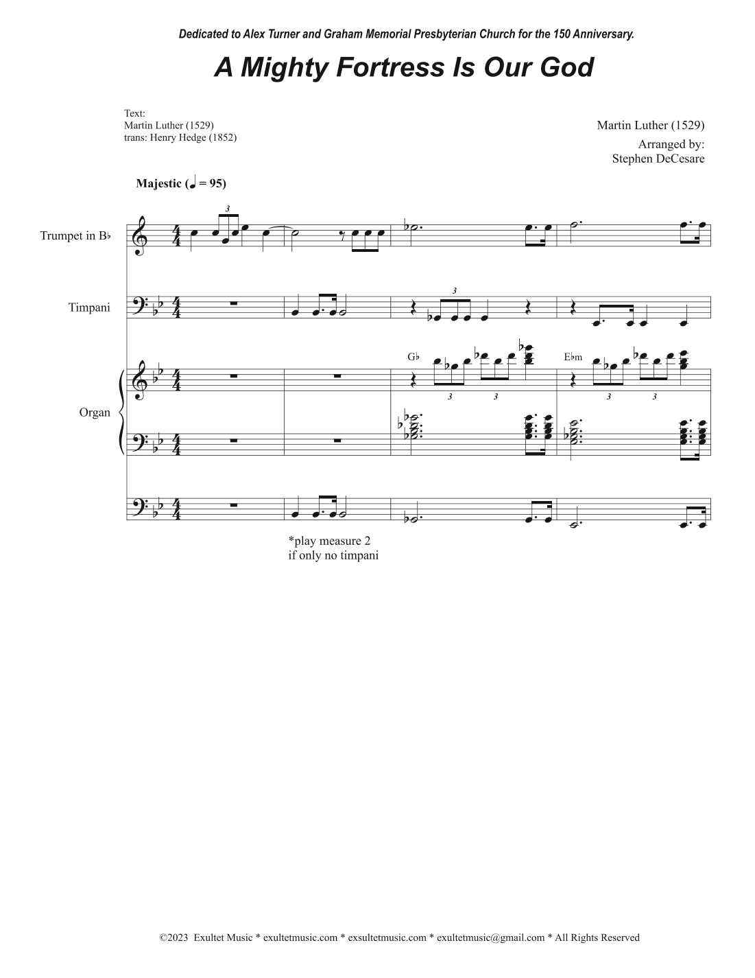 A Mighty Fortress Is Our God (2-part choir - (SA) (arr. Stephen DeCesare)