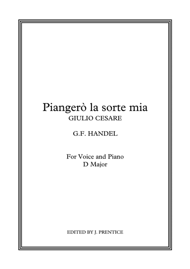 Piangerò la sorte mia - Giulio Cesare (D Major) (arr. Jonathan Prentice)