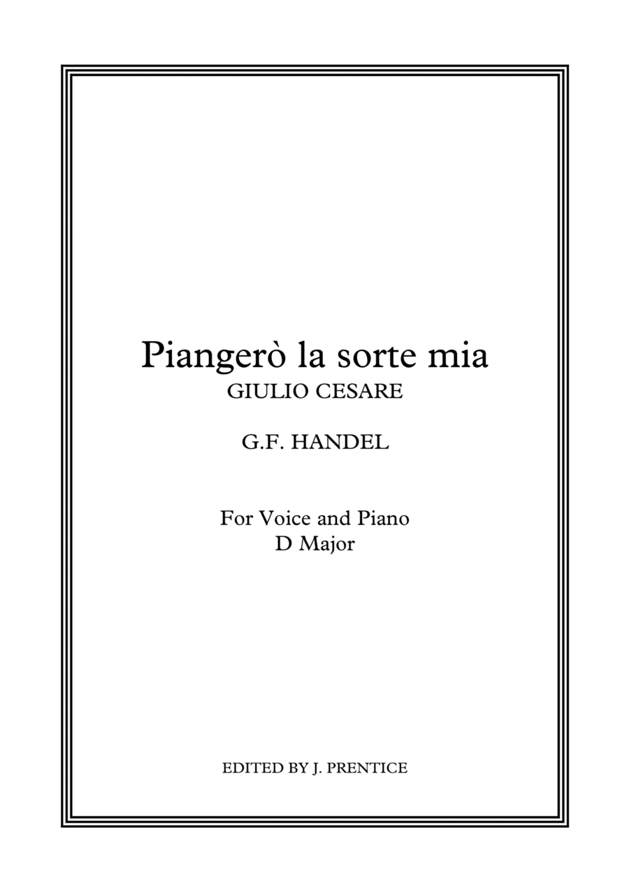 Piangerò la sorte mia - Giulio Cesare (D Major) (arr. Jonathan Prentice)