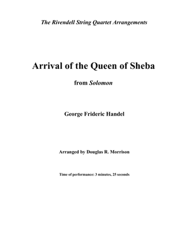 Arrival of the Queen of Sheba (arr. Douglas R. Morrison)