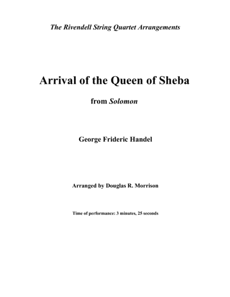 Arrival of the Queen of Sheba (arr. Douglas R. Morrison)