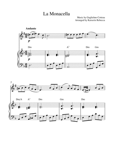 La Monacella (soprano saxophone solo and piano accompaniment) (arr. Kaiserin Rebecca)