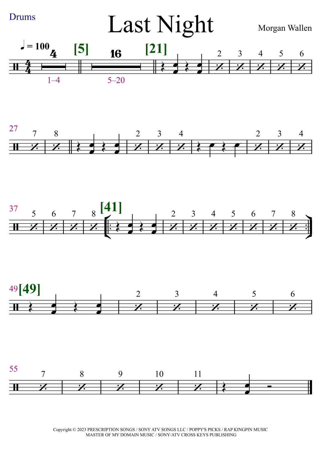 Last Night (arr. Alois Bouda)