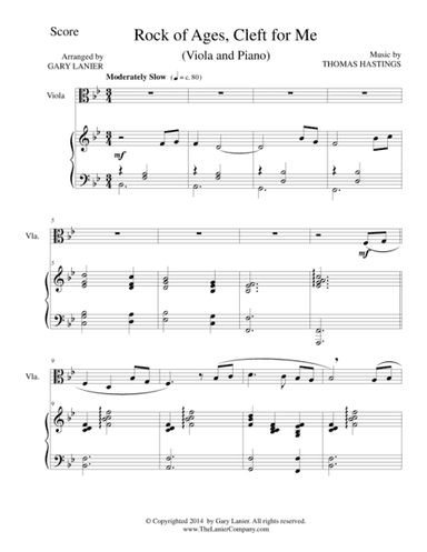 ROCK OF AGES (Viola/Piano and Viola Part) (arr. Gary Lanier)