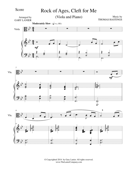 ROCK OF AGES (Viola/Piano and Viola Part) (arr. Gary Lanier)