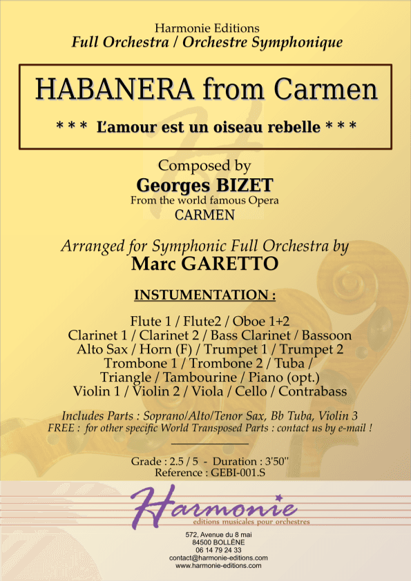 HABANERA from "Carmen" - L'amour est un oiseau rebelle (arr. Marc GARETTO)