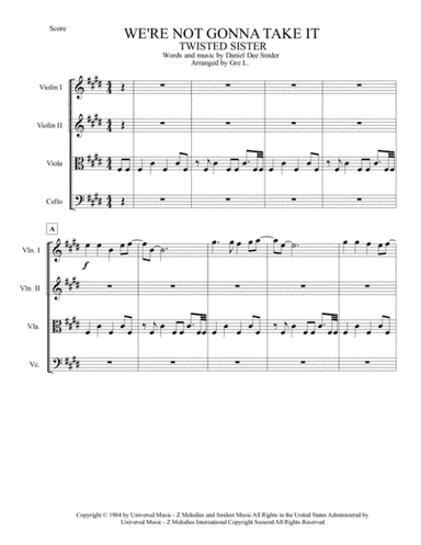 We're Not Gonna Take It (arr. Gre Lopez)