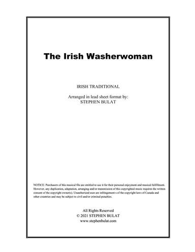 The Irish Washerwoman - Lead sheet (key of Bb) (arr. Stephen Bulat)