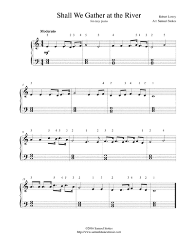 Shall We Gather at the River-easy piano (arr. Samuel Stokes)
