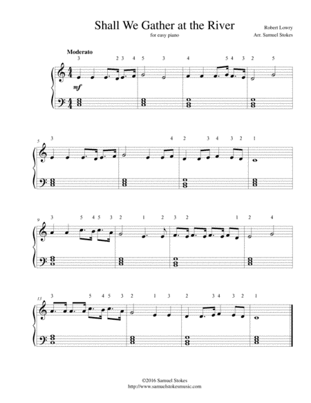 Shall We Gather at the River-easy piano (arr. Samuel Stokes)