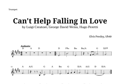 Can't Help Falling In Love (arr. Langanho)