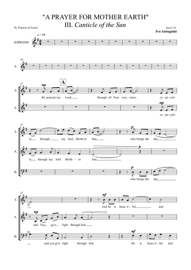 Canticle of the Sun (SATB voices only)