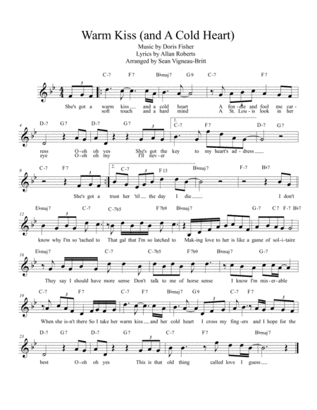 Warm Kiss (and A Cold Heart) (arr. Sean Vigneau-Britt)
