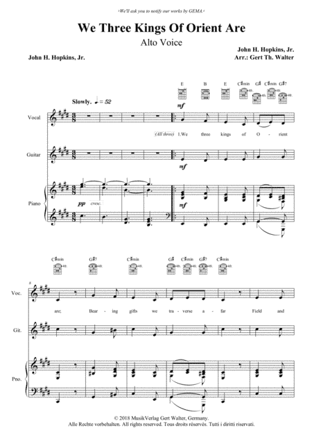 We Three Kings Of Orient Are (arr. Gert Th. Walter)