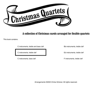 Christmas Flex Quartets - C Instruments treble clef (arr. Chriss Scherer)