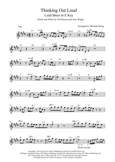 Thinking Out Loud (arr. Miranda Wong)