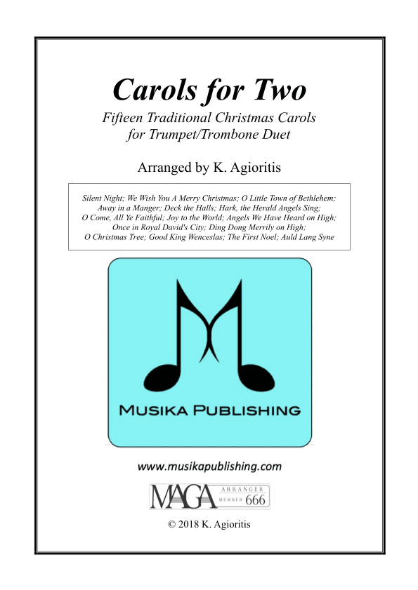 Carols for Two - Fifteen Carols for Trumpet/Trombone Duet (arr. Kate Agioritis)