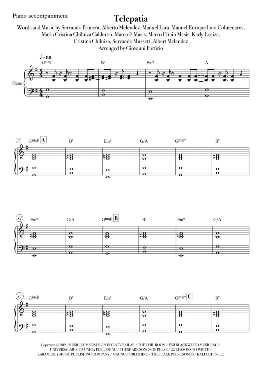 Telepatia (arr. Giovanni Porfirio)