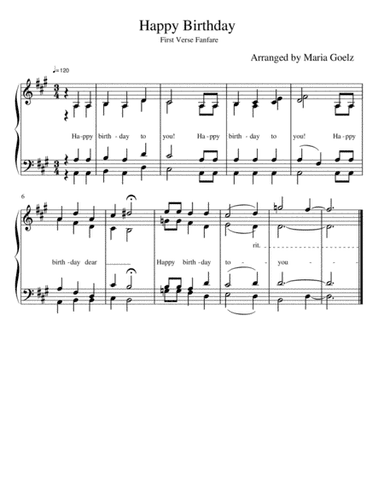 SATB Happy Birthday (arr. Maria Goelz)