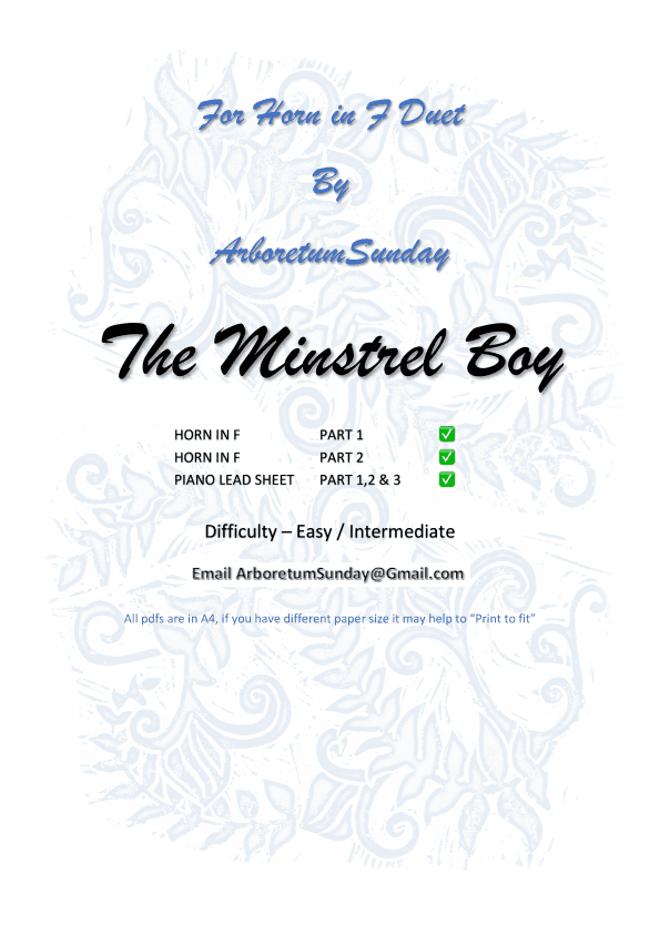The Minstrel Boy Horn in F 1&2 with Piano Acc. (arr. Mr Scribe)