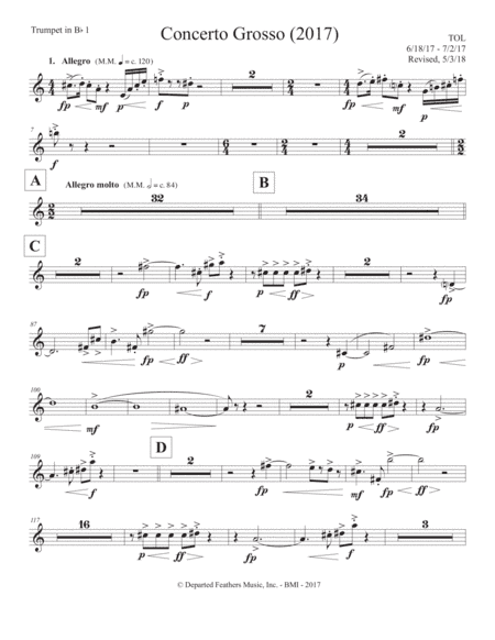Concerto Grosso (2017) trumpet in Bb 1