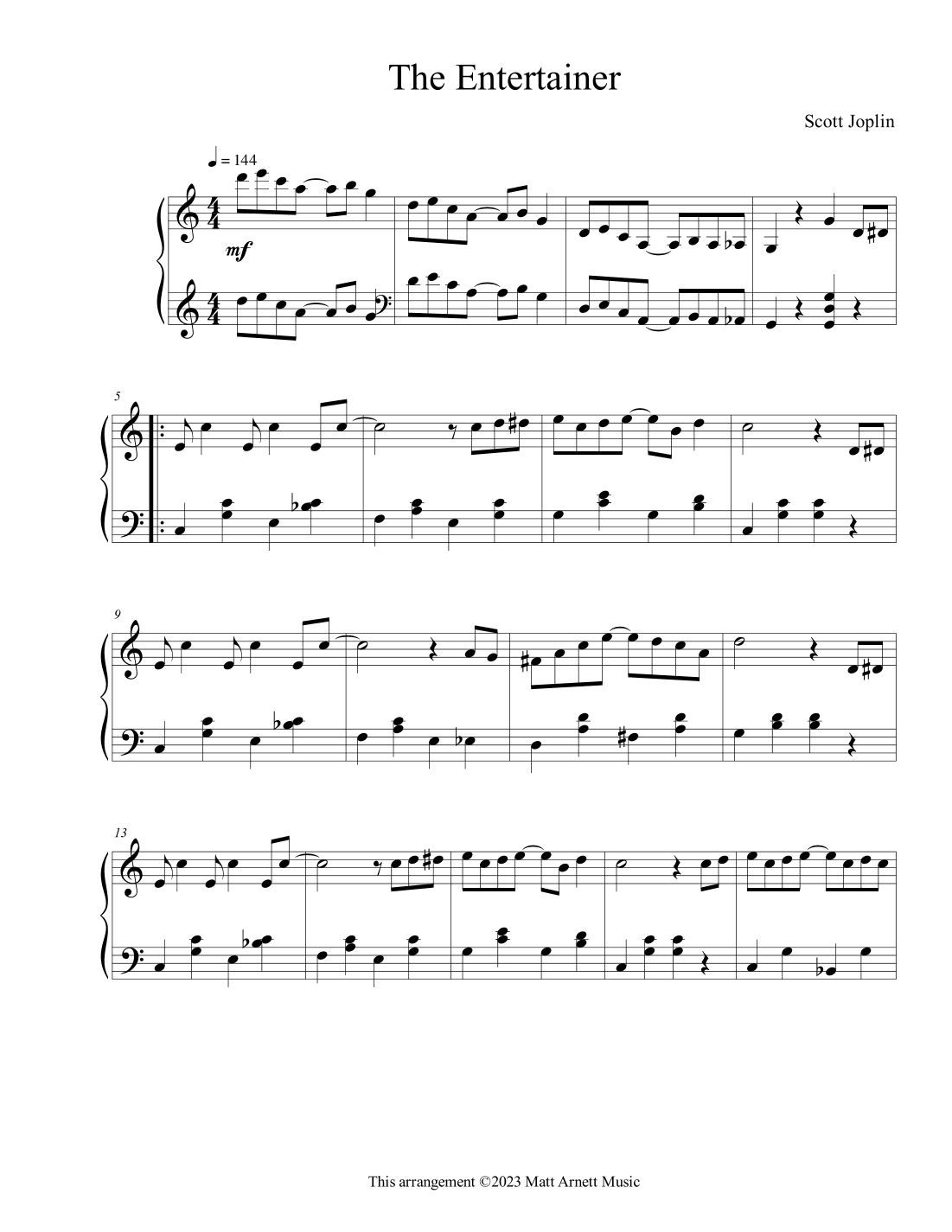 The Entertainer (arr. Matt Arnett)
