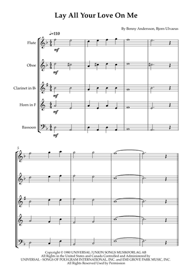 Lay All Your Love On Me (arr. Karen Gueiros)