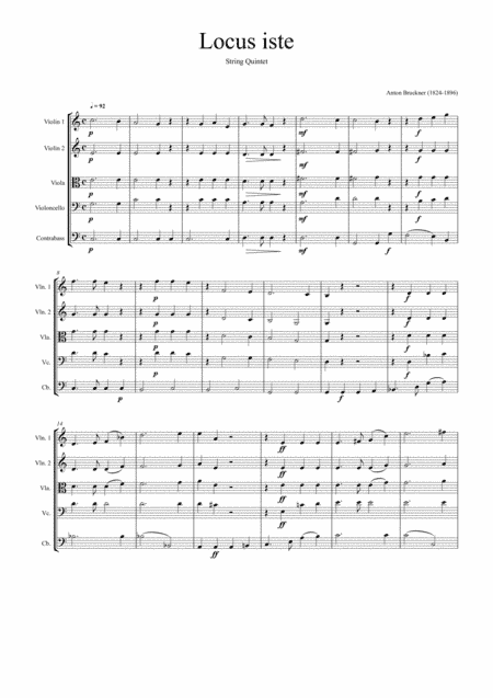 Anton Bruckner - Locus iste (String Quintet) (arr. André Laitano)