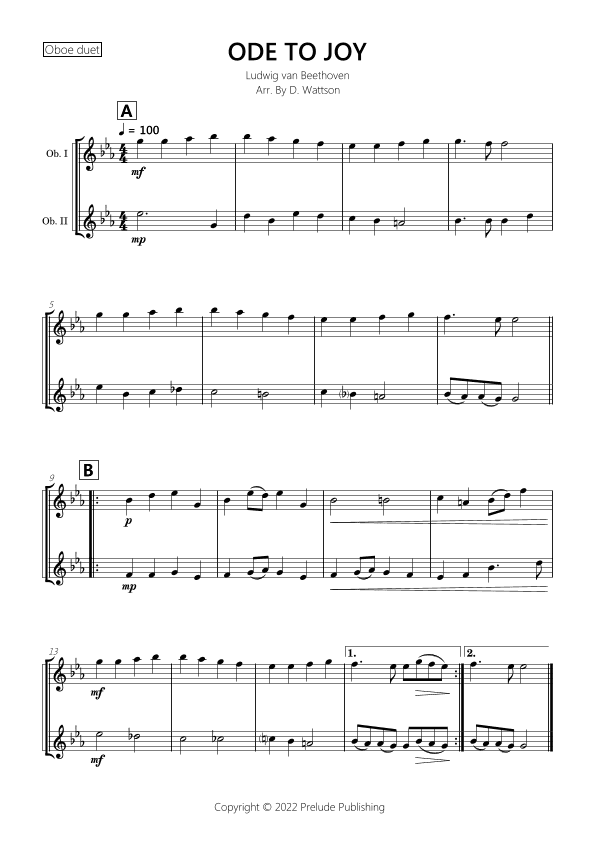 Ode to joy (arr. D. Wattson)