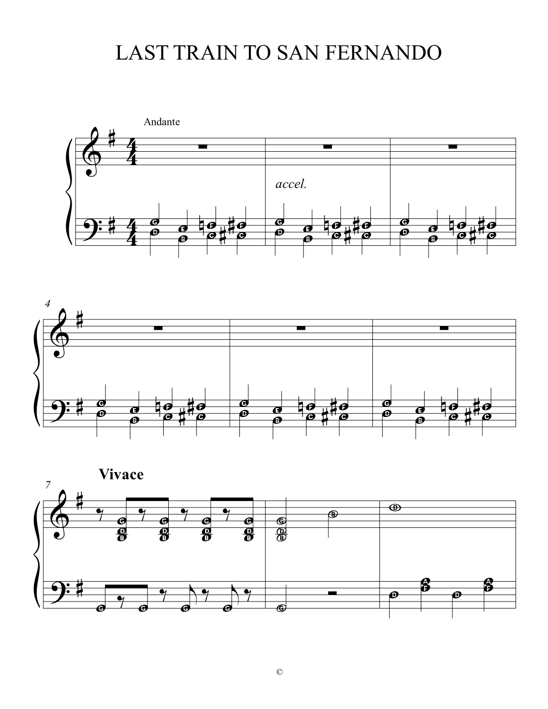 Last Train To San Fernando (arr. Esther Lindeboom)