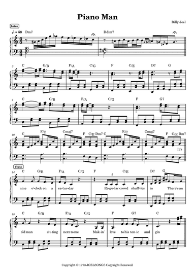 Piano Man (arr. Anacrusa)