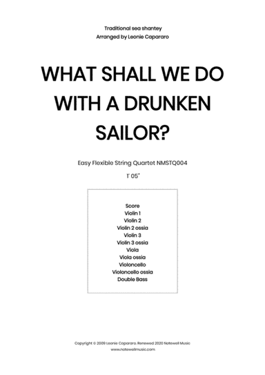 What Shall We Do With a Drunken Sailor? Flexible string quartet/ensemble) (arr. Leonie Capararo)