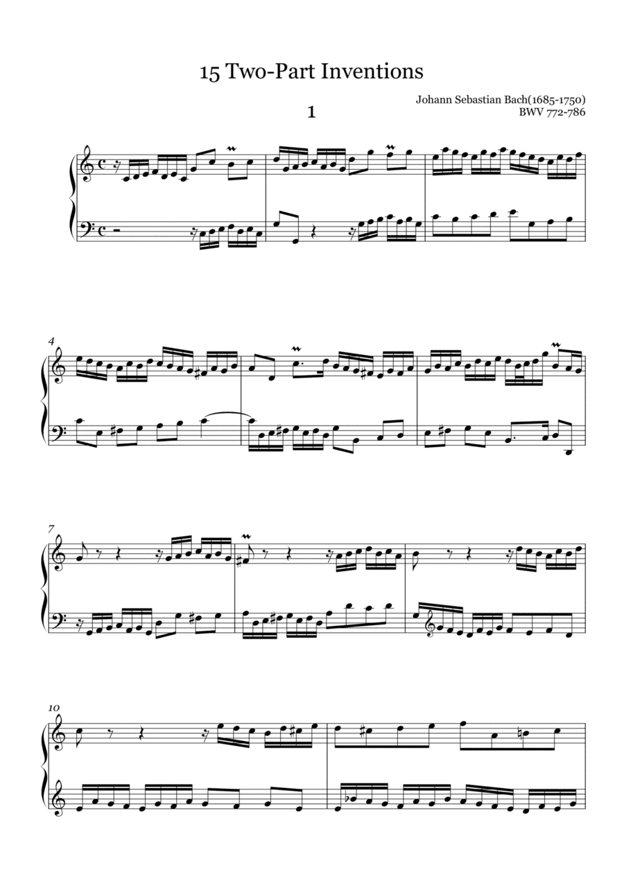 J.S.Bach: Two-Part Invention No.1 (arr. Schuwenn Z.)