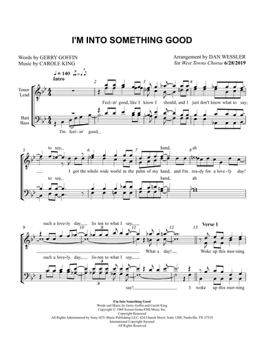 I'm Into Something Good (arr. Dan Wessler)