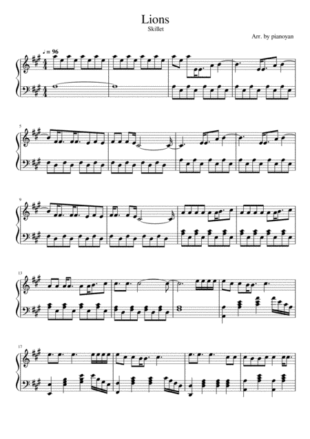 Lions (arr. pianoyan)