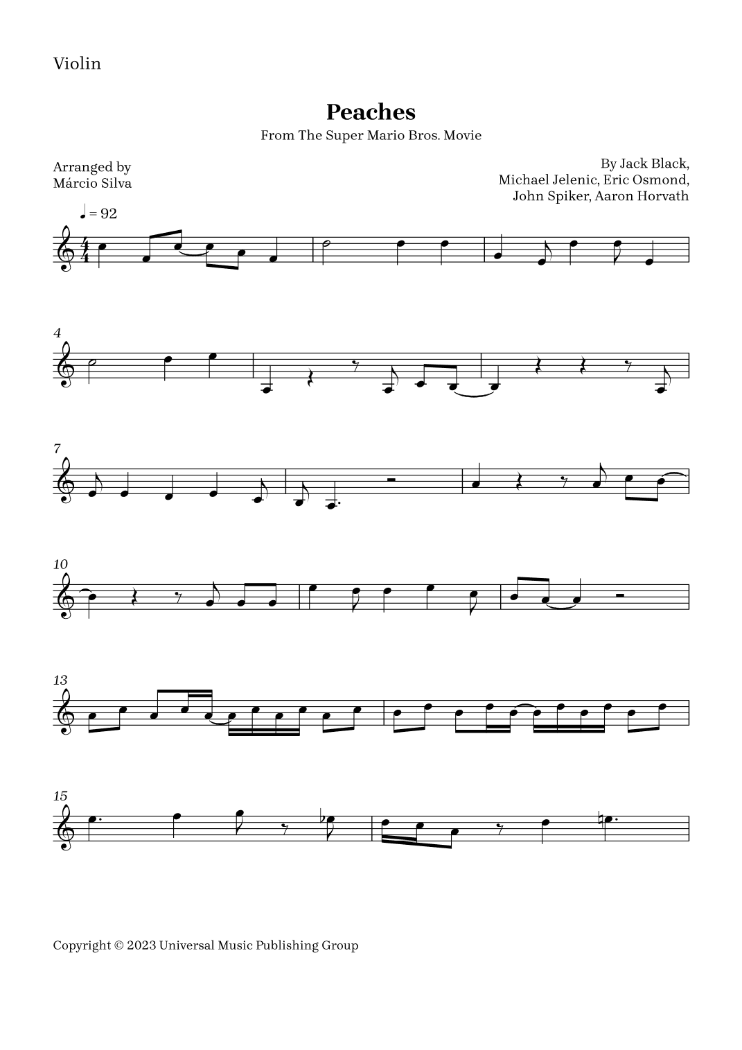 Peaches (arr. Márcio Silva)