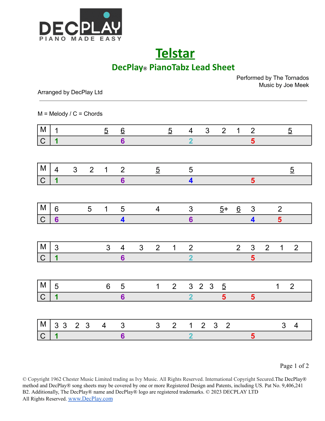 Telstar (arr. DecPlay Ltd)