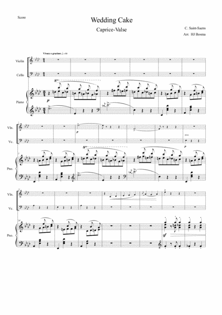 Camille Saint-Saëns - Wedding Cake for Pianotrio (arr. HJ Bosma)