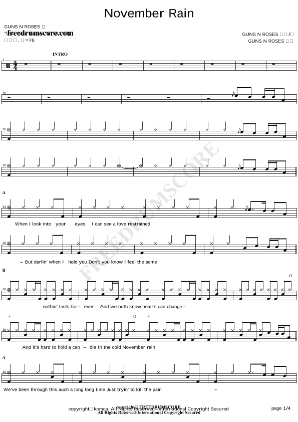 November Rain (arr. COPYDRUM)