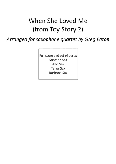 When She Loved Me (arr. Greg Eaton)