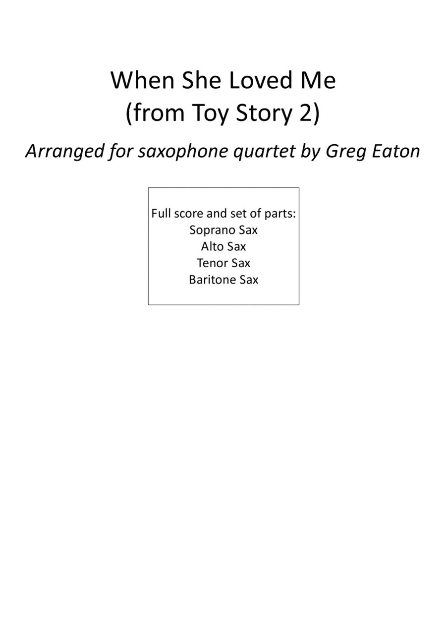 When She Loved Me (arr. Greg Eaton)