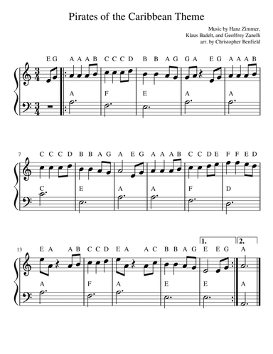 Pirates Of The Caribbean (arr. Christopher Benfield)