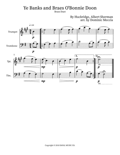 Ye Banks And Braes O'bonnie Doon (arr. Dominic Meccia)