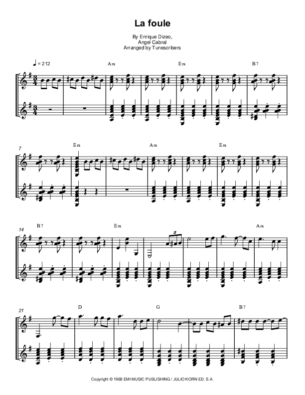 La foule (arr. Tunescribers)