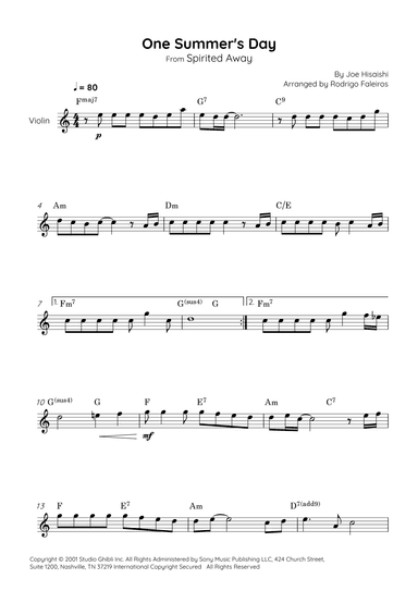 One Summer's Day (arr. Rodrigo Faleiros)
