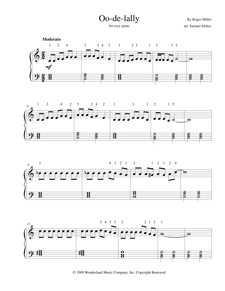 Oo-de-lally (arr. Samuel Stokes)