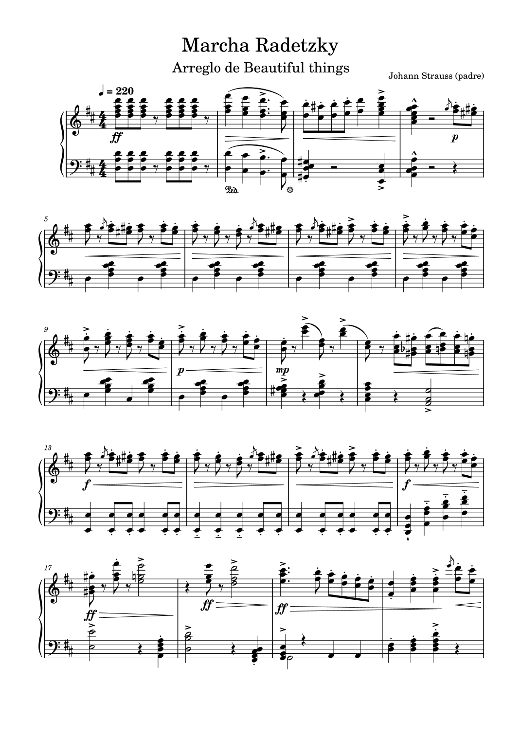 Marcha Radetzky-Johann Strauss (padre) (arr. Beautiful things)