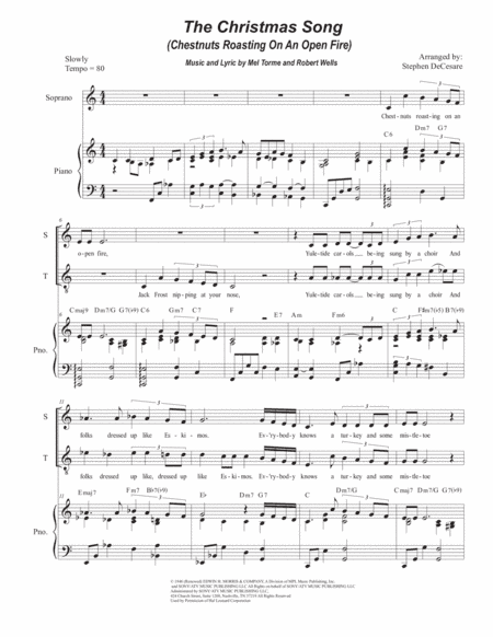 The Christmas Song (Chestnuts Roasting On An Open Fire) (arr. Stephen DeCesare)